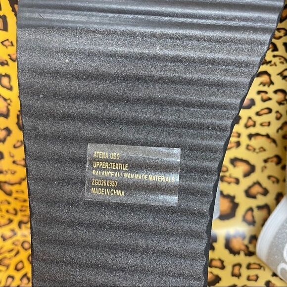 Bebe Atena Silver Giltter Stretch Sandals NWT Sz9 - Picture 7 of 16